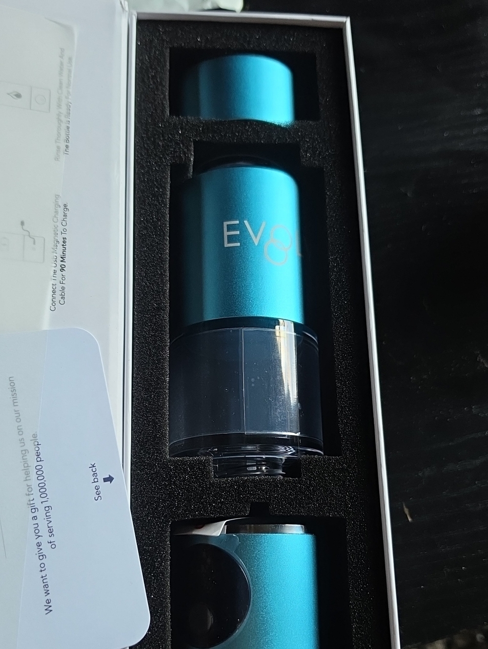 EVO Hydrogen Water Bottle in Metallic Teal